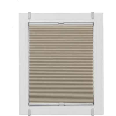 Wabenplissee SUNLINES "One Size Style Honeycomb VD", beige (sand, grau, grau), B:115cm H:210cm, Obermaterial: 85% Polyester, 15% sonstige Fasern, Plissees, Zubehörfarbe grau, zum Klemmen Image