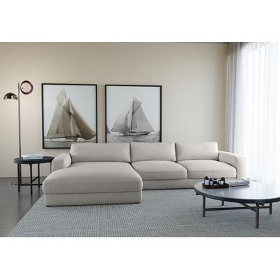 Ecksofa PLACES OF STYLE "Bloomfield, bequem und elegant, OTTOs Choice, Breite 303cm, L-Form", grau (opal grau), B:303cm H:84cm T:176cm, 88% Polyester 12% Nylon, Sofas, wahlweise mit Bettfunktion und Bettkasten Image
