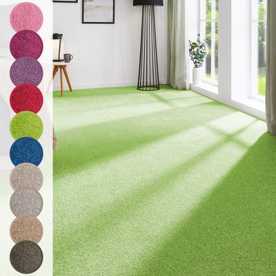 Teppichboden ANDIAMO "Ines, Kräuselvelours, Made in Netherlands", grün, B:400cm H:8,5mm L:400cm, Kunstfaser, Teppiche, Uni Farben, Breite 400 cm, strapazierfähig & pflegeleicht Image