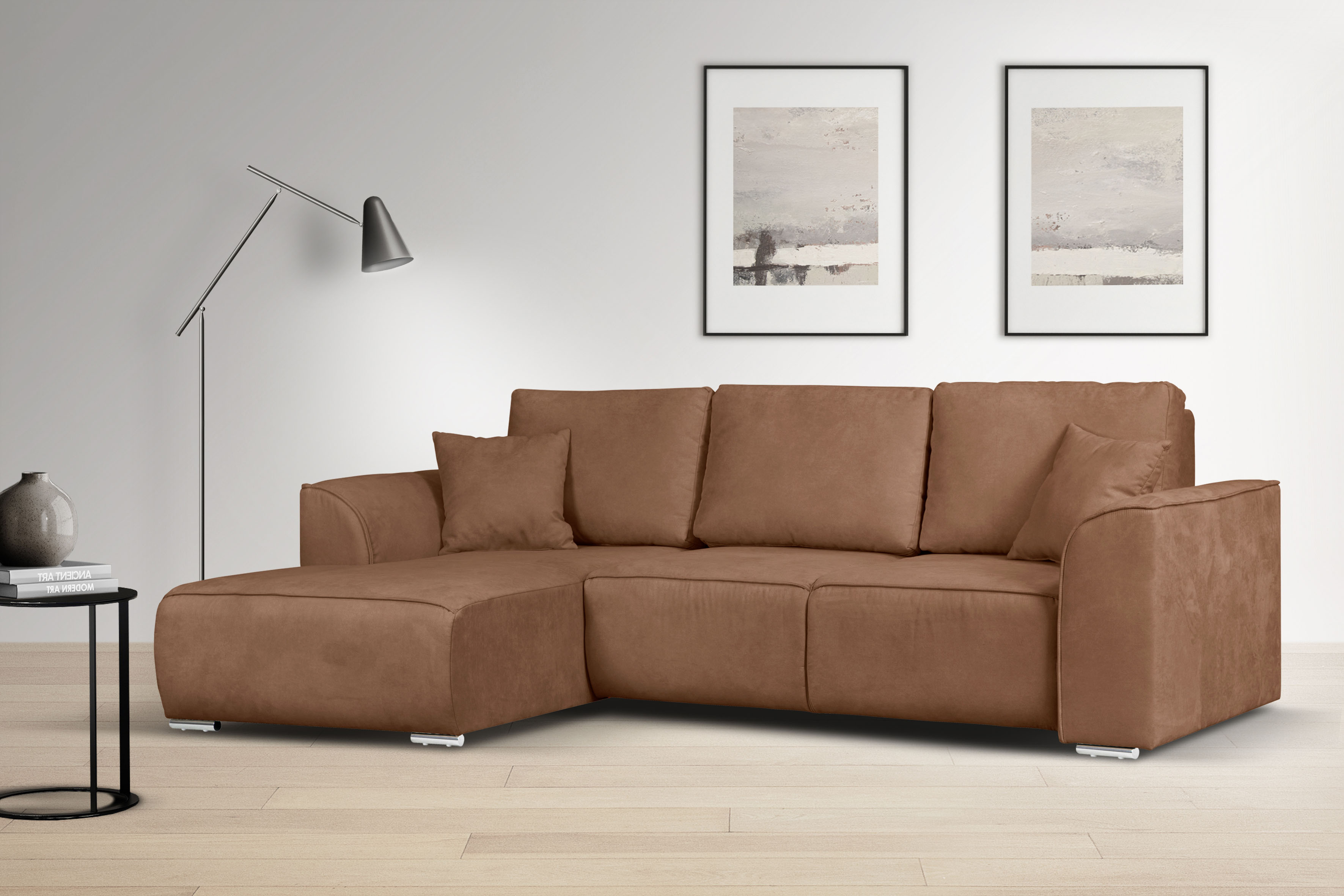 OTTO home "BEATRICE optionale Schlafsofa mit Bettkasten, B/T/H: 265/170/86 cm" L-Form, wahlweise auch mit Bettfunktion und Bettkasten