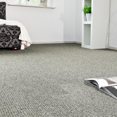 Teppichboden ANDIAMO "Joe, Schlinge, Made in Netherlands", grau (grau,beige), B:400cm H:8mm L:200cm, Kunstfaser, Teppiche, Breite 400 cm, meliert, Wohnzimmer, strapazierfähig & robust Image