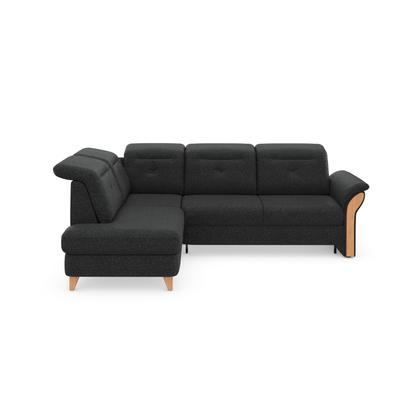 Ecksofa HOME AFFAIRE "Dangast L-Form", grau (anthrazit), B:269cm H:92cm T:200cm, Luxus-Microfaser Euphora 100% Polyester, , Easy Care: 98% Polyester, 2% Polyamid, Luxus-Microfaser Lederoptik: 100% Polyester, Sofas, Kopfteilverstellung, wahlweise mit... Image