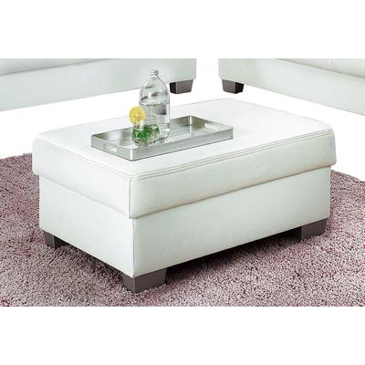 Hocker DOMO COLLECTION "Amando", weiß (keramik), B:85cm H:40cm T:61cm, PRIMABELLE-Microfaser aus 100% Polyester, , SOFTLUX-Kunstleder, Strukturstoff aus 90% Polyester, 10% Polyacryl, NaturLEDER - echtes Rindsleder in Sitz und Rücken, Korpus im... Image