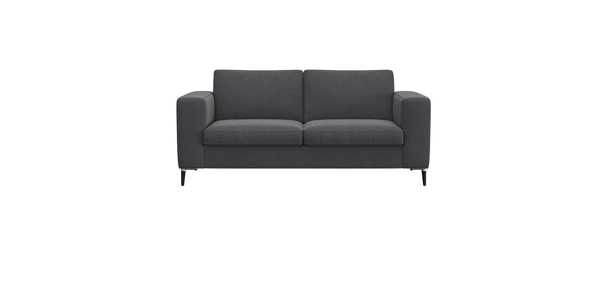 2-Sitzer FLEXLUX "Fiore", grau (dervit grau), B:164cm H:85cm T:92cm, 100% Polyester, Sofas, breite Armlehnen, Kaltschaum, Füße Alu+schwarz