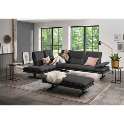 Ecksofa W.SCHILLIG "broadway, Designsofa, toller Sitzkomfort, zeitlos, elegant, L-Form", grau (anthrazit z69), B:284cm H:94cm T:224cm, Longlife Xtra-Leder Z69: Das feinnarbige, gedeckte Softleder Z69 besticht durch seine außergewöhnliche Weichheit... Image