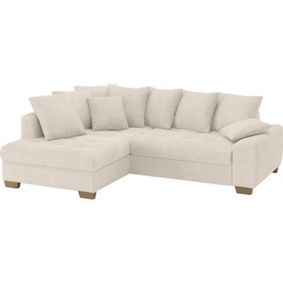 Ecksofa MR. COUCH "Nikita II, L-Form, bis 140kg pro Sitzplatz belastbar", beige (stripes 8622 natur), B:243cm H:88cm T:190cm, Stripes (92% Polyester / 8% Nylon), Sofas, mit Kaltschaumpolsterung, wahlweise mit Bett und Bettkasten Image