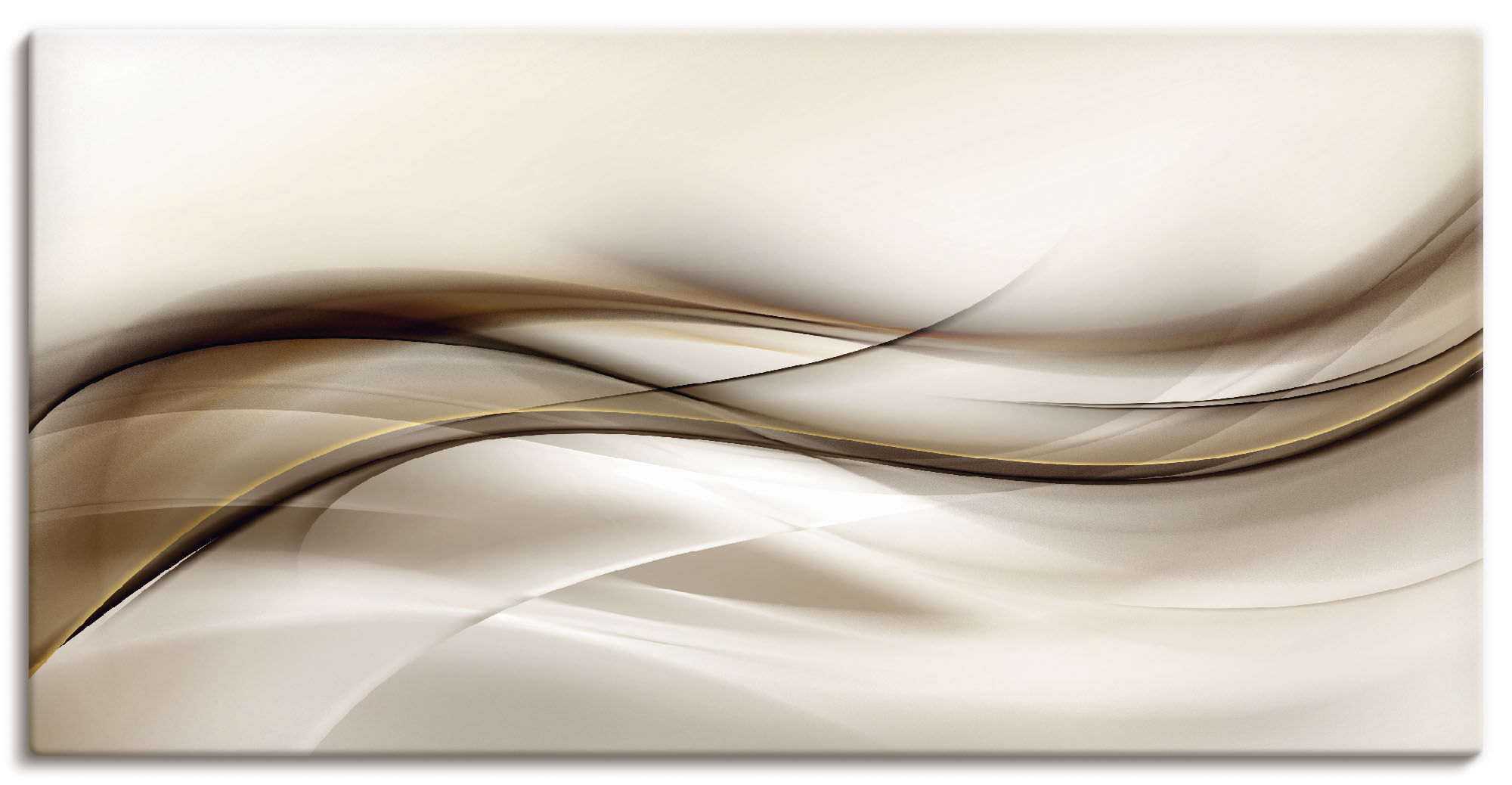 Wandbild ARTLAND "Braune abstrakte Welle", braun (farbe bild(er): braun), B:40cm H:20cm, Bilder, als Alubild, Outdoorbild, Leinwandbild, Poster, Wandaufkleber Image
