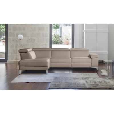 Ecksofa CALIA ITALIA "Nove, mit erstklassigen Sitzkomfort und Komfortfunktion", grau (fango), B:291cm H:80cm T:236cm, Sofas, L-Form, mit hochwertigem Lederbezug Image