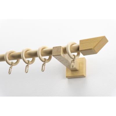 Gardinenstange GARESA "CUBUS", beige (natur), L:280cm Ø:20mm, Holzwerkstoff, Gardinenstangen, Vorhanggarnitur, verlängerbar, Endknopf abgeschrägt, mit Ringe Image