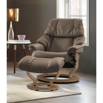 Relaxsessel STRESSLESS "Reno", braun (mole batick), B:88cm H:98cm T:78cm, Leder BATICK: BATICK ist ein leicht korrigiertes, durchgefärbtes und genarbtes Möbelleder, bei dem die meisten Unebenheiten und Spuren in der Regel entfernt wurden., Leder... Image