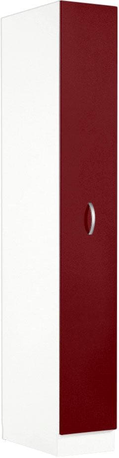 Apothekerschrank WIHO KÜCHEN "Flexi", rot (front: rot glanz, korpus: weiß), B:30cm H:200cm T:57cm, Schränke, Apothekerschrank