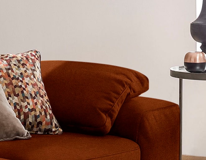 Armlehnenkissen W.SCHILLIG "run", orange (terracotta w82), B:53cm H:53cm, Flachgewebe W82 Q2 (74% Polyacryl, 26% Polyester), Polsterauflagen, Seitenteilkissen für die Armlehne