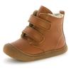 Lauflernschuh NATURINO "Bubble Wide", Kinder, Gr. 23, braun, Nappaleder, unifarben, casual, Schuhe, Klettstiefel mit Wollfutter, Größenschablone zum Download