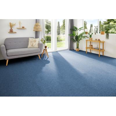 Teppichboden MY HOME "Ruth, melierte Schlinge, Made in Netherlands", blau, B:500cm H:4,5mm L:600cm, Kunstfaser, Teppiche, Breite 400 & 500 cm, robust, pflegeleicht, antistatisch Image