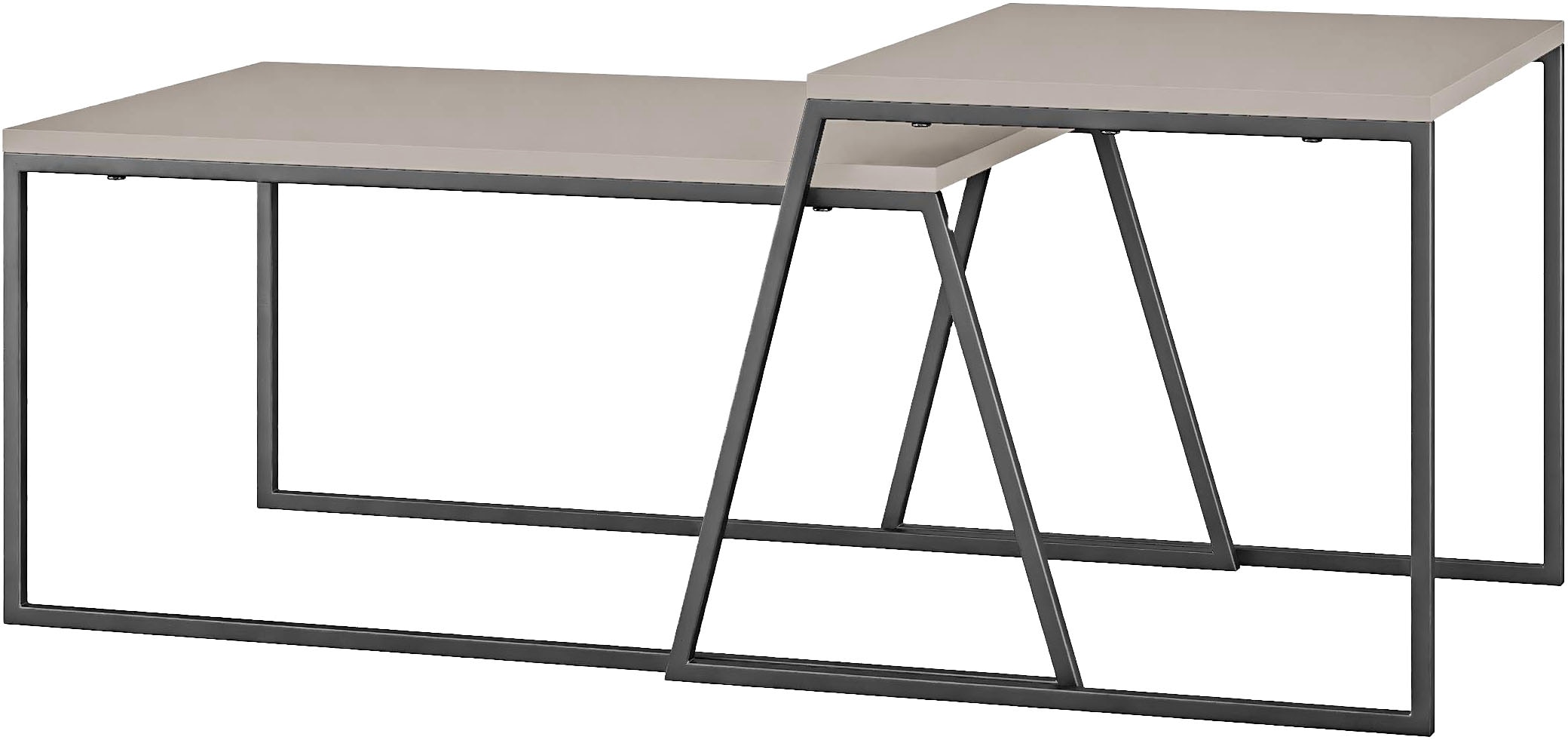 Couchtisch DECORTIE "PAL COUCHTISCH", beige (hell mokka), B:88cm H:38cm T:50cm, Tische, Couchtisch Eckige Couchtische, Leichte Montage, Lagerung, Platzsparend