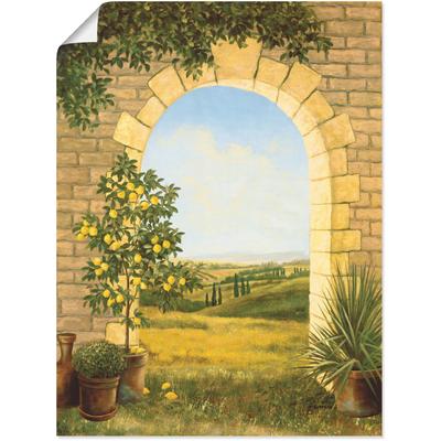 Wandbild ARTLAND "Zitronenbaum vorm Torbogen II", bunt (farbe bild(er): naturfarben), B:45cm H:60cm, Bilder, als Alubild, Outdoorbild, Leinwandbild, Poster in verschied. Größen Image
