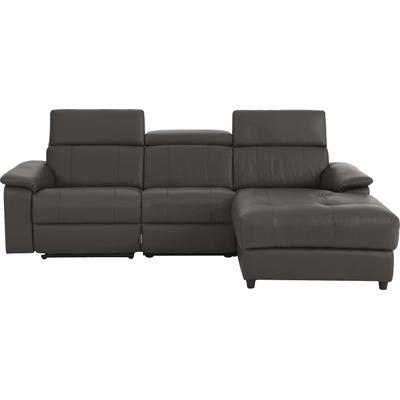 Ecksofa HOME AFFAIRE "Binado, L-Form", braun, B:252cm T:164cm, Webstoff (95% Polyester/5% Nylon), Sofas, mit manueller oder elektrischer Relaxfunktion mit USB-Anschluss Image