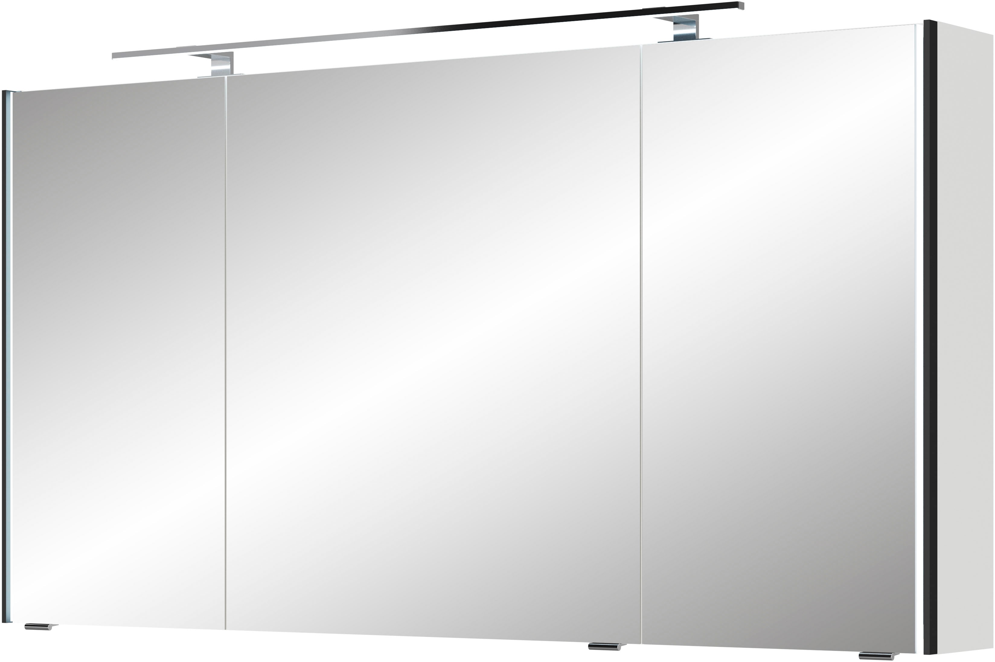 Spiegelschrank SAPHIR "Serie 7045 Badezimmer-Spiegelschrank inkl. LED-Beleuchtung, 3 Türen", weiß (weiß glanz), B:133,2cm H:70,3cm T:17cm, Spanplatte, Schränke, Badschrank 133,2 cm breit, inkl. LEDplus Schalter und Türdämpfer Image