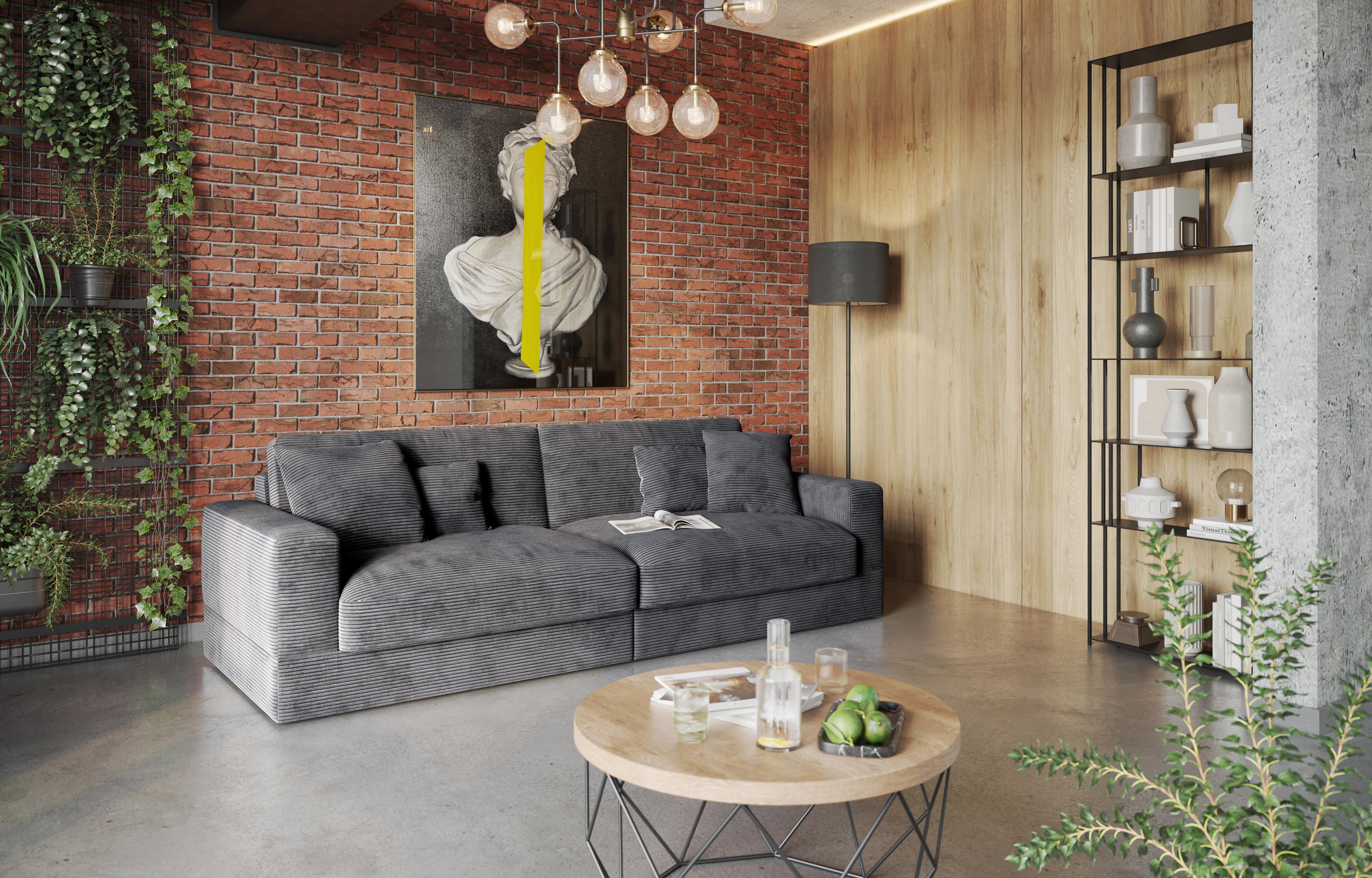 Big-Sofa RAUM.ID "Innovid", grau, B:264cm H:87cm T:108cm, 100% Polyester, Sofas, Modernes Modul-Polsterprogramm Image