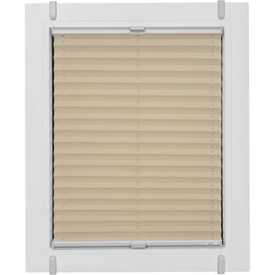 Plissee SUNLINES "One Size Style Crepe", beige (sand, grau, grau), B:60cm H:100cm, Obermaterial: 85% Polyester, 15% sonstige Fasern, Plissees, Zubehörfarbe grau, zum Klemmen Image