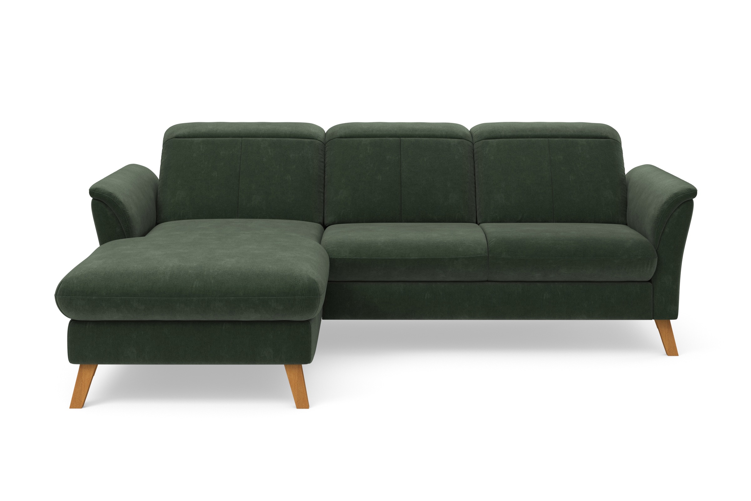 Ecksofa SIT & MORE "Romero L-Form", grün (jungle), B:245cm H:91cm T:178cm, 90% Polyester 10%Polyamid, Sofas, wahlweise mit oder ohne Relax-Funktion, Bettfunktion, Bettkasten Image