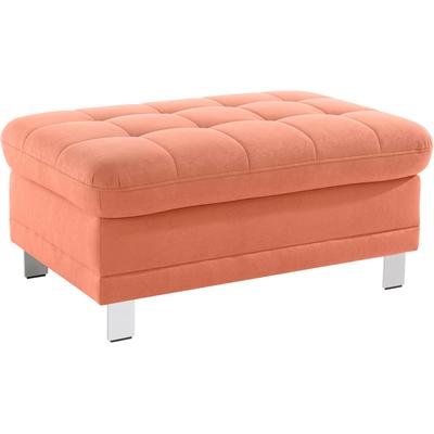 Polsterhocker SIT & MORE "Limit", orange (terrakotta), B:102cm H:46cm T:68cm, Struktur (100% Polyester), Kunstleder SOFTLUX, Luxus-Microfaser ALTARA NUBUCK (100% Polyester), Hocker Image