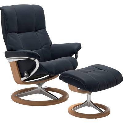 Relaxsessel STRESSLESS "Mayfair", blau (shadow blau paloma), B:83cm H:102cm T:74cm, Leder BATICK: BATICK ist ein leicht korrigiertes, durchgefärbtes und genarbtes Möbelleder, bei dem die meisten Unebenheiten und Spuren in der Regel entfernt wurden.,... Image