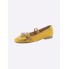 Ballerina HEINE, Damen, Gr. 36, gelb, Leder, Rindsleder, Veloursleder, Glattleder, modisch, Schuhe