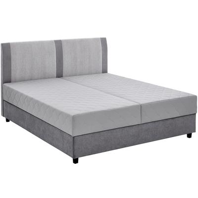 Boxbett "Borgholm", grau (anthrazit), B:181cm L:212cm, ATLANTIC HOME COLLECTION, Komplettbetten, mit Taschen-Federkernmatratze, Bettkasten und Absetzung im Kopteil Image