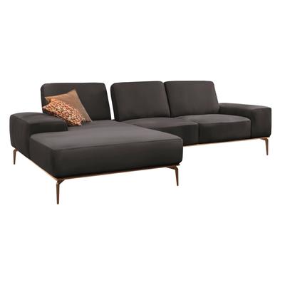 Ecksofa W.SCHILLIG "run, Designsofa mit tollem Sitzkomfort, bequem, L-Form", braun (mocca z73), B:279cm H:88cm T:178cm, Longlife Xtra-Leder Z73: Naturwalkleder der Luxusklasse aus den erlesensten Rohhäuten. Hautstärke 1, 1 u2013 1, 3 mm, ROHLEDER... Image