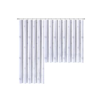 Gardine WECKBRODT "Lasa", blau (blau, naturfarben), B:1025cm H:145cm, Voile, Polyester, Gardinen, Voile, bedruckt, halbtransparent, Beschwerungsband, nach Maß Image