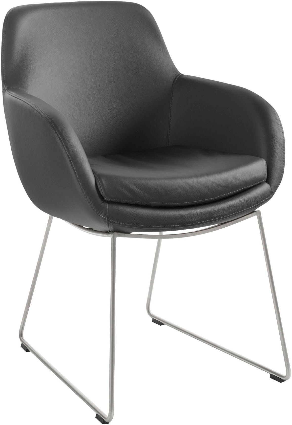 Esszimmerstuhl MUSTERRING "Tavia", grau (dunkelgrau, edelstahl gebürstet), B:62cm H:86cm T:66cm, Stühle, Esszimmerstuhl