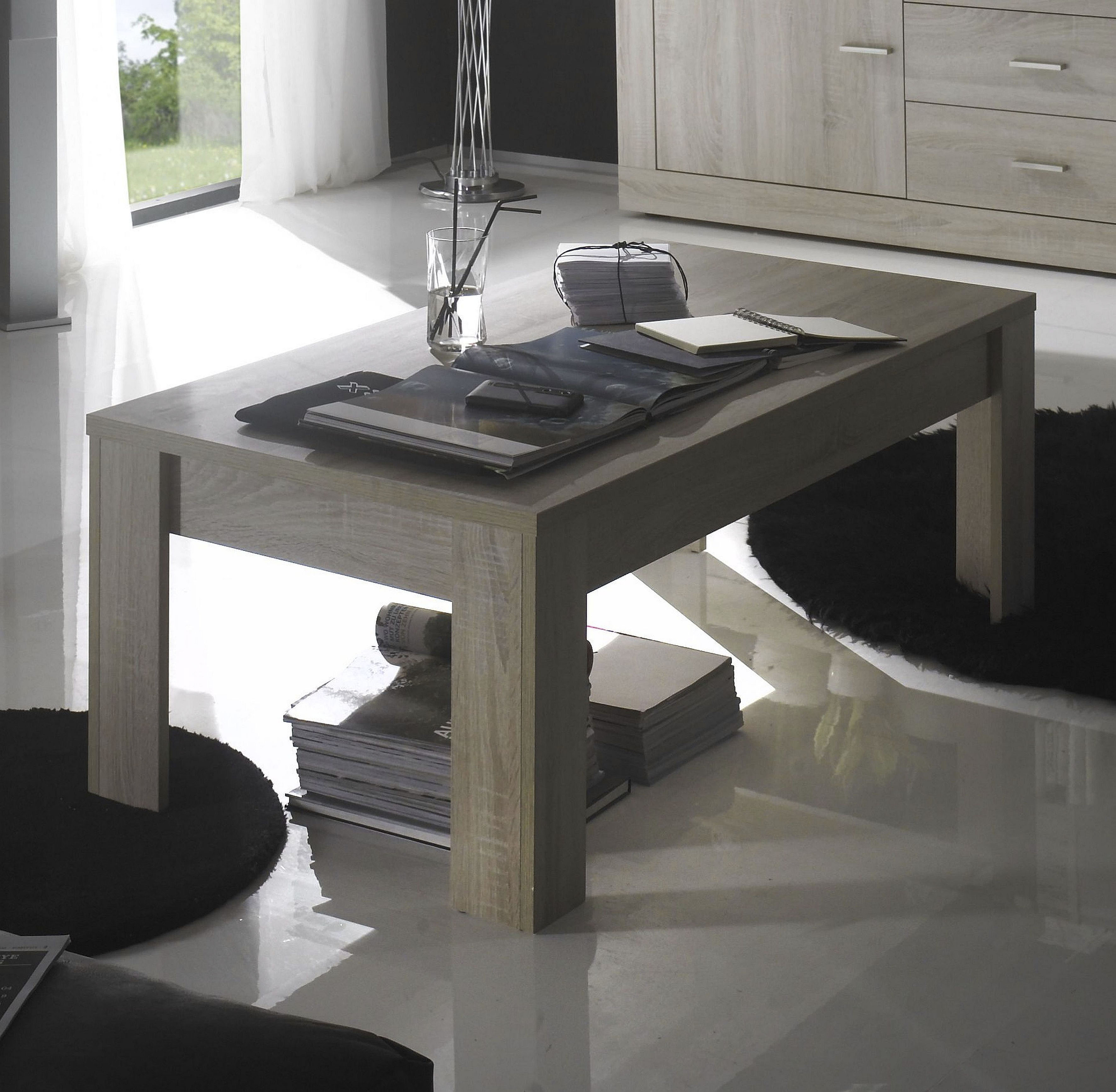 Couchtisch INOSIGN "Rustica", braun (eichefarben sägerau, eichefarben sägerau, eichefarben sägerau), B:122cm H:45cm T:65cm, Tische, Couchtisch