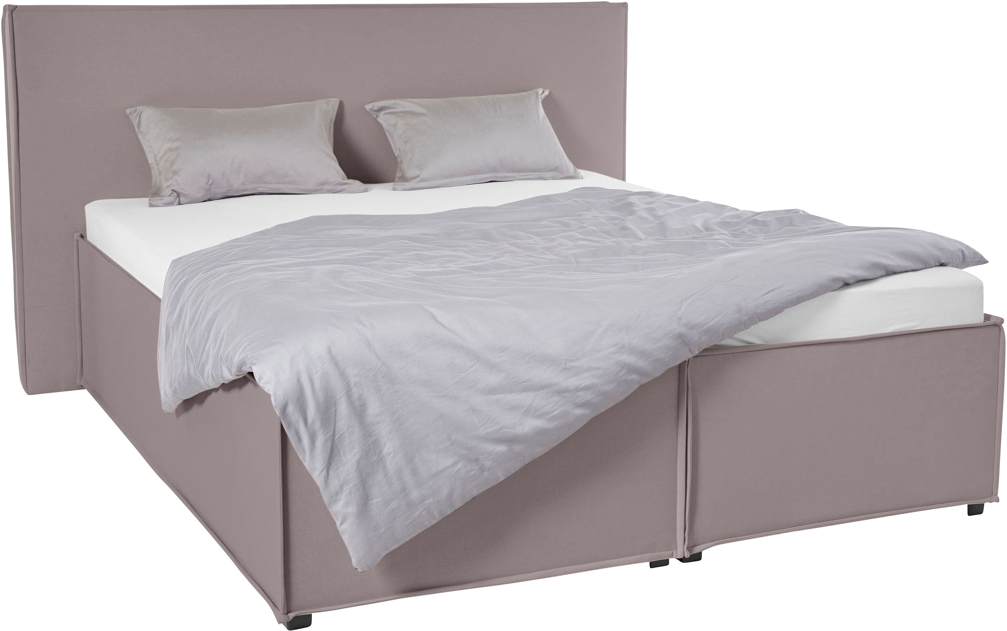 Polsterbett "Isaline", grau (hellgrau), B:193cm L:213cm, 100% Polyester, LEGER HOME BY LENA GERCKE, Betten, Polsterbett ohne Bettkasten Polsterbett, wahlweise ohne Matratze oder mit 3 Matratzenarten, Kopfteilhöhe 107 cm Image