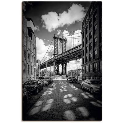 Wandbild ARTLAND "Manhattan Bridge in Brooklyn, New York", schwarz (farbe bild(er): schwarz), B:20cm H:30cm T:1,8cm, Canvas, Leinwand, Bilder, als Leinwandbild, Poster in verschied. Größen Image