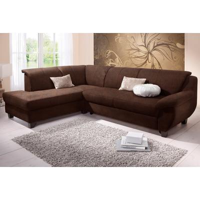 Ecksofa HOME AFFAIRE "Yesterday L-Form, B/T: 254/186 cm, belastbar bis 140kg/ Sitz", braun (mocca), B:254cm H:80cm T:186cm, Struktur (100% Polyester), Primabelle-Microfaser (100% Polyester), Antikleder-Optik Melrose (100% Polyester), Sofas,... Image