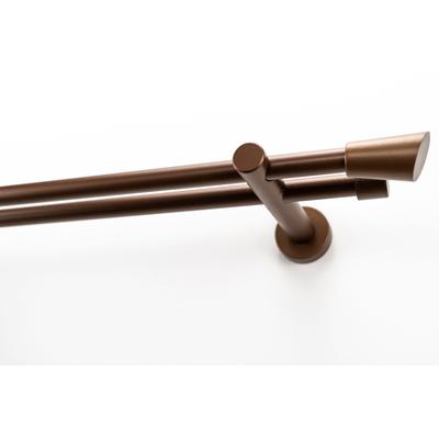 Gardinenstange GARESA "MOLIS", braun (bronzefarben), L:110cm Ø:20mm, Holzwerkstoff, Metall, Gardinenstangen, Vorhanggarnitur, verlängerbar, Wandmontage, Keil, ohne Ringe Image