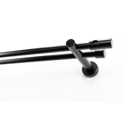 Gardinenstange GARESA "PANDRI", schwarz, L:120cm Ø:20mm, Holzwerkstoff, Metall, Gardinenstangen, Vorhanggarnitur, verlängerbar, gerader Knopf mit Ausschnitt Image