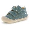 Lauflernschuh NATURINO "Cocoon", Kinder, Gr. 25, petrol metallic, Veloursleder, metallic, casual, Schuhe, Klettschuh mit Metallic-Herzchen, Größenschablone zum Download