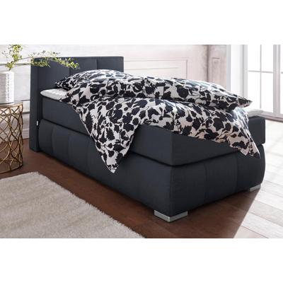 Boxspringbett "Chelles", grau (anthrazit), B:107cm L:225cm, Samtoptik (100% Polyester), Bezug der Spiegelfläche Matratzendrell aus 100% Polyester, Struktur fein 100% Polyester), GUIDO MARIA KRETSCHMER HOME & LIVING, Komplettbetten, Boxspringbett,... Image