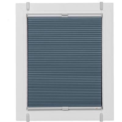 Wabenplissee SUNLINES "One Size Style Honeycomb VD", blau (blau, grau, grau), B:120cm H:130cm, Obermaterial: 85% Polyester, 15% sonstige Fasern, Plissees, Zubehörfarbe grau, zum Klemmen Image
