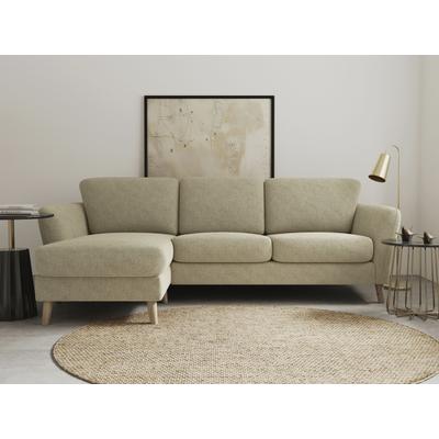 Ecksofa HOME AFFAIRE "MARSEILLE (242/152cm),L-Form, Rec. rechts/links", braun (latte), B:242cm H:88cm T:152cm, 68% Polypropylene, 32% Polyester, Sofas, Massivholzbeine aus Eiche, in verschieden Bezügen und Farbvarianten Image