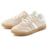 Sneaker LASCANA "Schnürschuh, Halbschuh, Freizeitschuh", Damen, Gr. 37, beige (beige, weiß), Obermaterial: 50% Lederimitat, 50% Textilmaterial. Futter: 100% Textilmaterial. Decksohle: 100% Textilmaterial. Laufsohle: 100% Synthetik, unifarben, retro,...