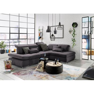 Ecksofa "SO 4100 mit komfortablen Federkern und Kopfteilverstellung", grau (fango 16), B:291cm H:80cm T:226cm, SET ONE BY MUSTERRING, Sofas, wahlweise mit Bettfunktion und Sitztiefenverstellung, L-Form Image