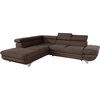 Ecksofa COTTA "Enterprise L-Form", braun (espresso), B:273cm H:72cm T:237cm, Struktur (100% Polyester ), Chenille (90% Polyester; 10% Polyamid ), Sofas, mit Arm- & Kopfteilverstellung, wahlweise mit Bettfunktion Image