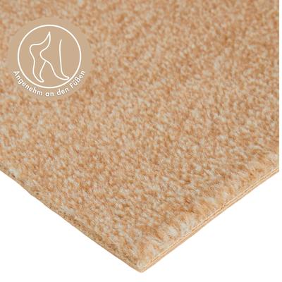 Teppichboden ANDIAMO "Catania, Velours, Made in Belgium", beige (dunkelbeige), B:400cm H:7,5mm L:1400cm, Kunstfaser, Teppiche, meliert, Breite 400 cm oder 500 cm, strapazierfähig & pflegeleicht Image