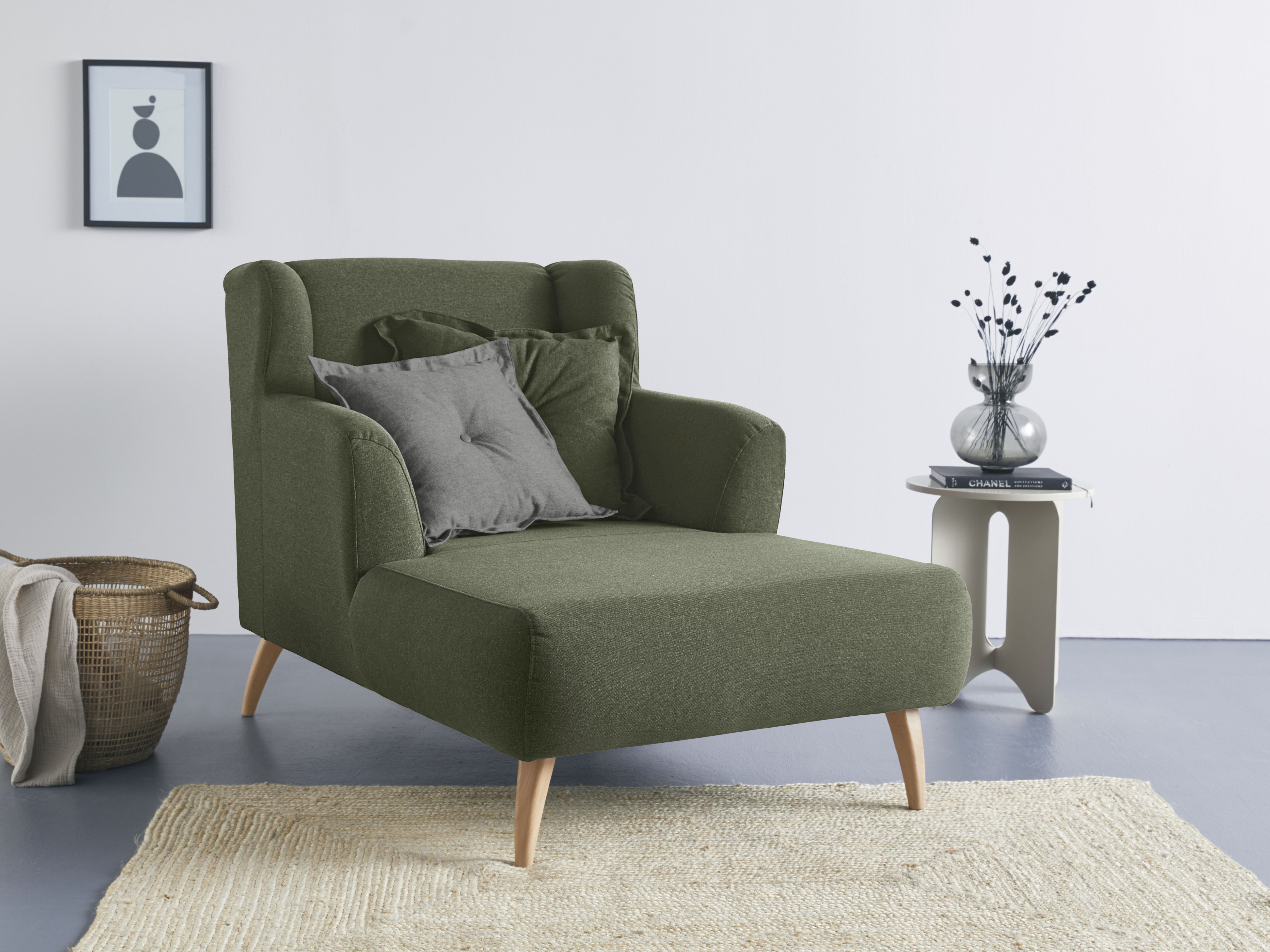 Loveseat HOME AFFAIRE "Baggio Kuschel Mega Lounge Big Sessel", grün, B:101cm H:99cm T:152cm, Sessel