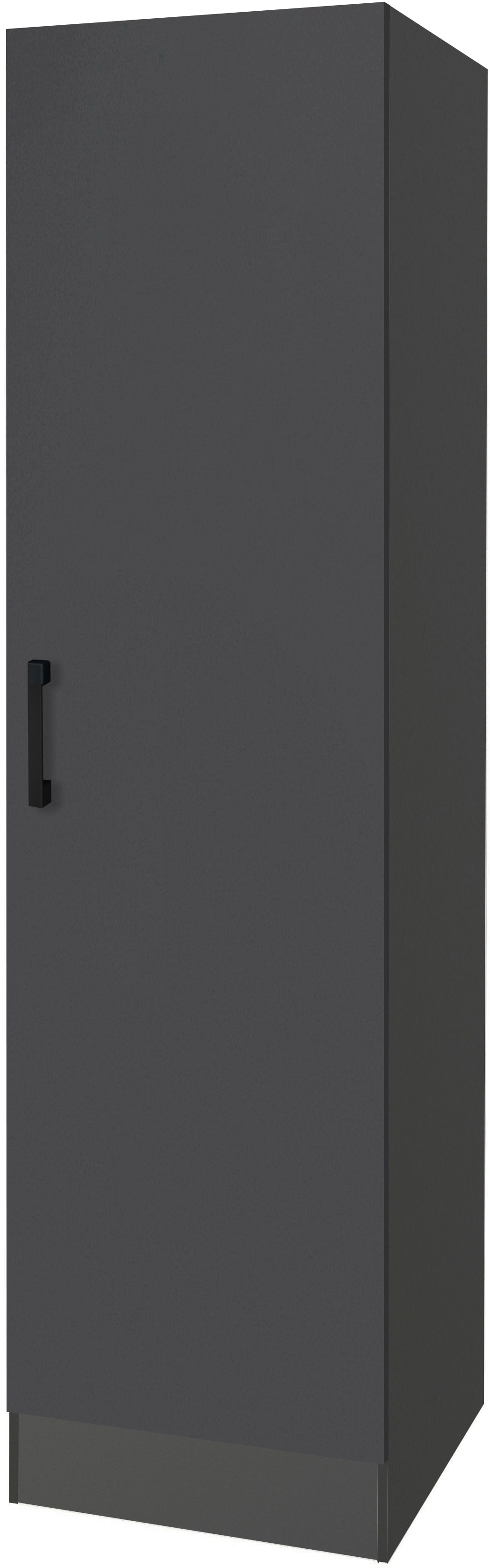 Vorratsschrank KOCHSTATION "KS-Toronto", schwarz (anthrazit, grafitgrau), B:50cm H:200cm T:60cm, Spanplatte, Schränke, Vorratsschrank, Breite 50 cm, mit 8 Einlegeböden