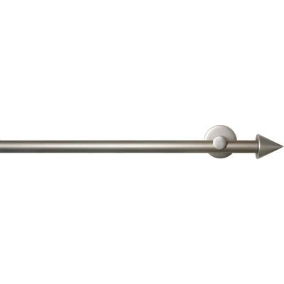 Gardinenstange GARESA "SEFRA", grau (nickelfarben), L:220cm Ø:16mm, Aluminium, Gardinenstangen, Vorhanggarnitur,Innenlaufgarnitur, verlängerbar, Endknopf Spitze Image