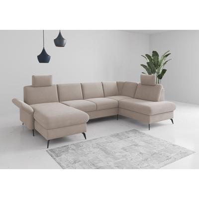 Wohnlandschaft HOME AFFAIRE "Rochelle", grau (elefant), B:314cm H:93cm T:195cm, 100% Polyester, Sofas, wahlweise mit Bettfunktion, Bettkasten und Armteilverstellung Image